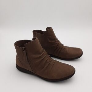 Rockport Women's Brown Ankle Boots Leather Casual Office Comfort 10 Y2k